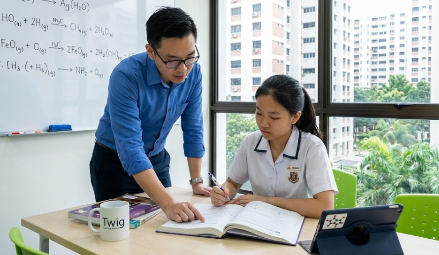 Student receiving focused A Level Chemistry support